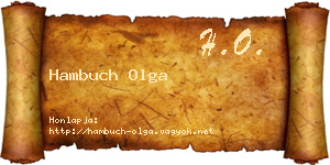 Hambuch Olga névjegykártya